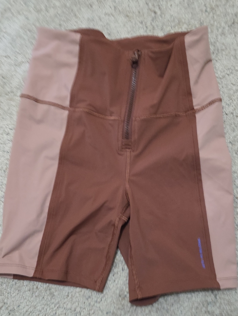 lululemon athletica Two-Tone Brown and Blush High-Waist Bike Shorts